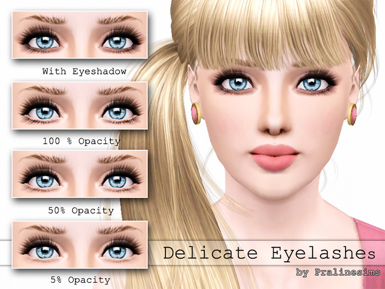 Delicate Eyelashes Sims 3 CC screenshot