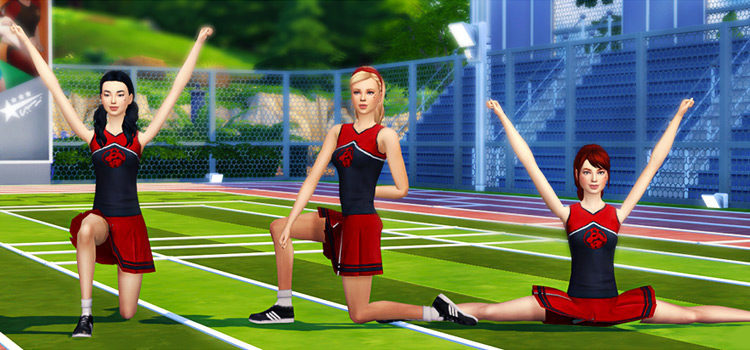 Cheerleader poses for The Sims 4