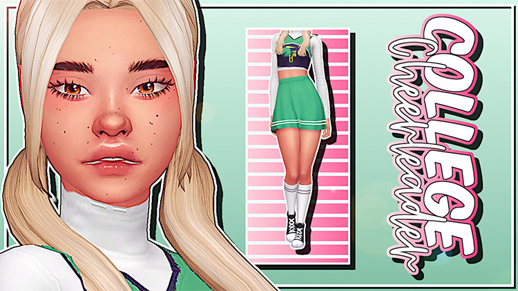 College Cheerleader Look Book Sims 4 CC