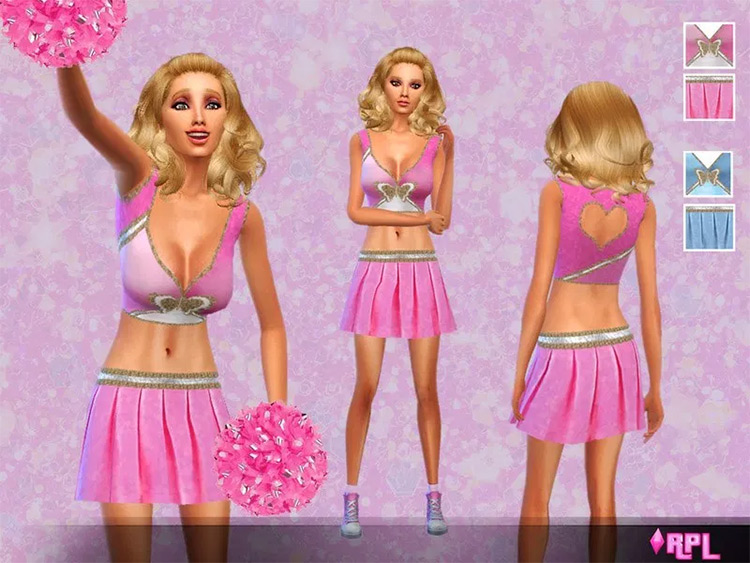 Cute Cheerleader Costume Sims 4 CC