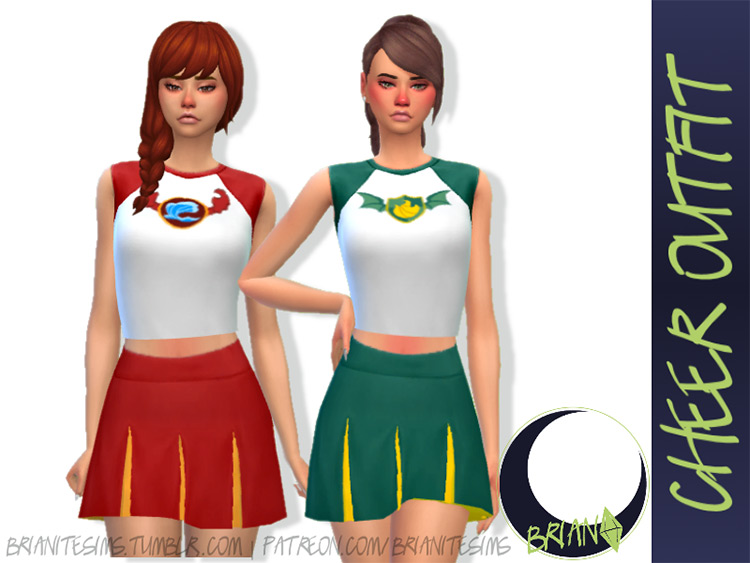 Cheer Outfits Uni Emblem Sims 4 CC