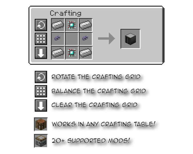 Crafting Tweaks Mod for Minecraft