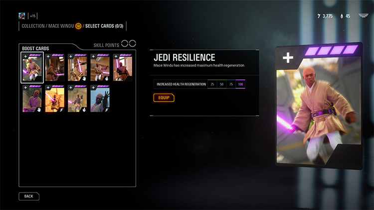 Jedi Master Mace Windu character option screenshot