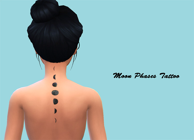 Moon Phases Tattoo CC for Sims 4
