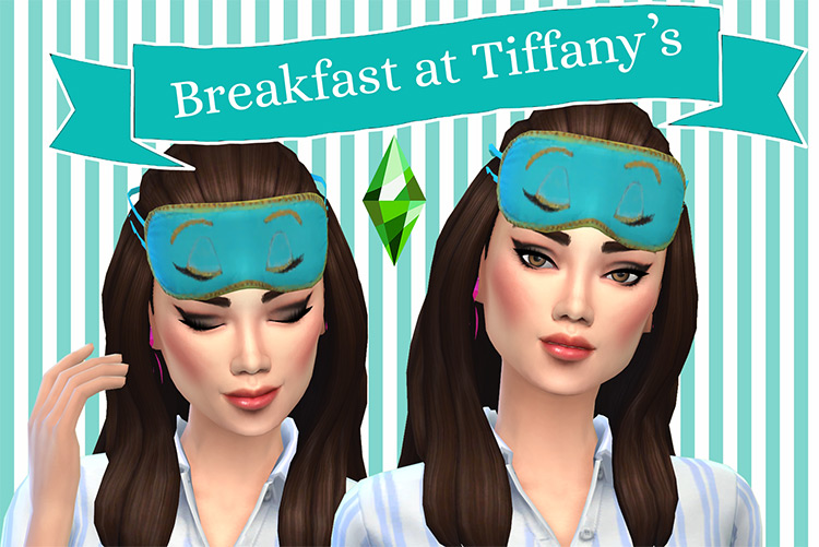 Breakfast At Tiffany’s Hair and Sleep Mask Sims 4 CC