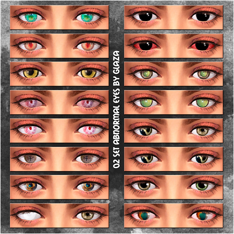 02 Set Abnormal Eyes by glaza Sims 4 CC