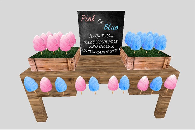 Gender Reveal Cotton Candy Table Sims 4 CC