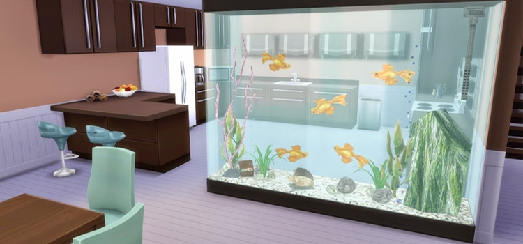 Wall Partition Aquarium Custom CC for The Sims 4
