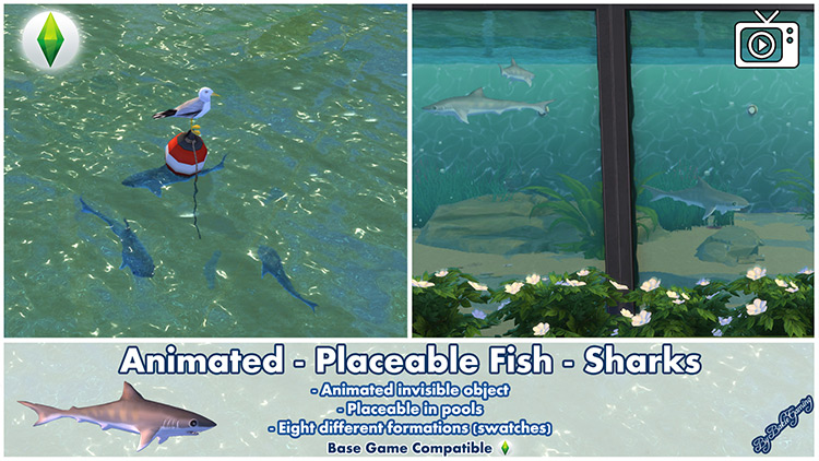 Placeable Fish – Sharks Sims 4 CC