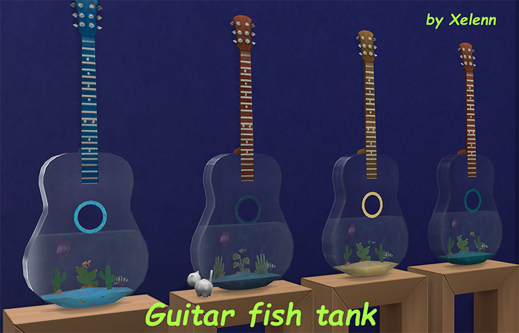 Guitar Fish Tank for Sims 4