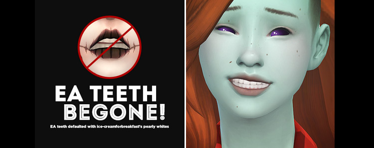 EA Teeth Begone! – Default Replacement Teeth by Pyxis Sims 4 CC