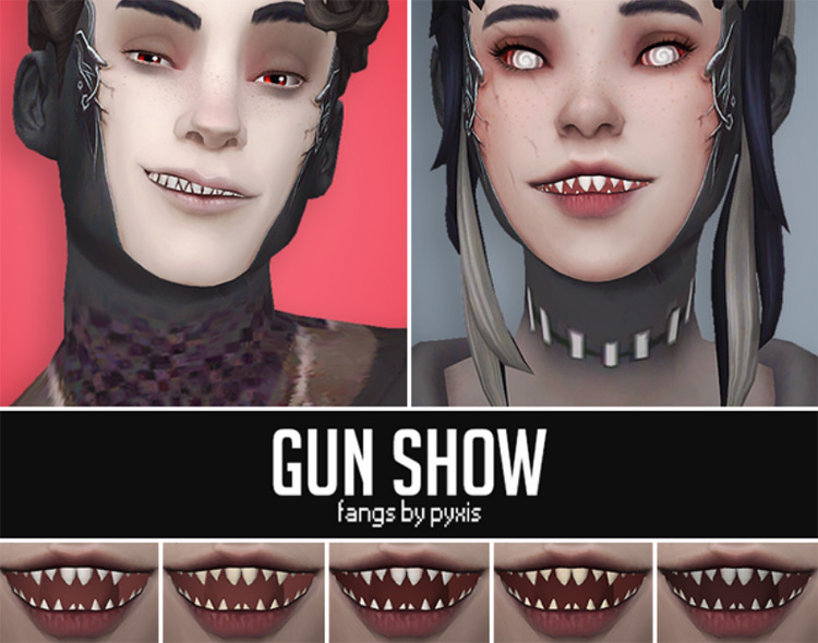 Gun Show – Fangs by Pyxis Sims 4 CC