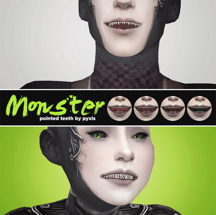 Monster – Pointed Teeth by Pyxis Sims 4 CC
