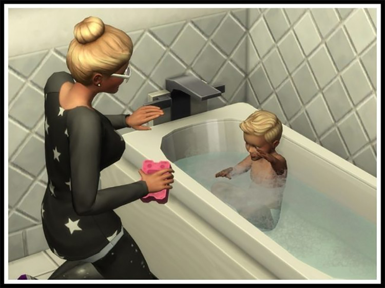 No Puddles Under Bathtubs from Splashing Toddlers by littlemssam Sims 4 CC