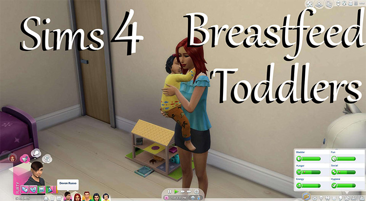 Breastfeed Toddlers! By PolarBearSims for Sims 4