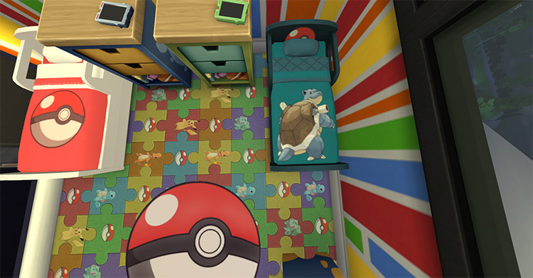 Pokémon Toddler Bed by NicoletteAunreel Sims 4 CC