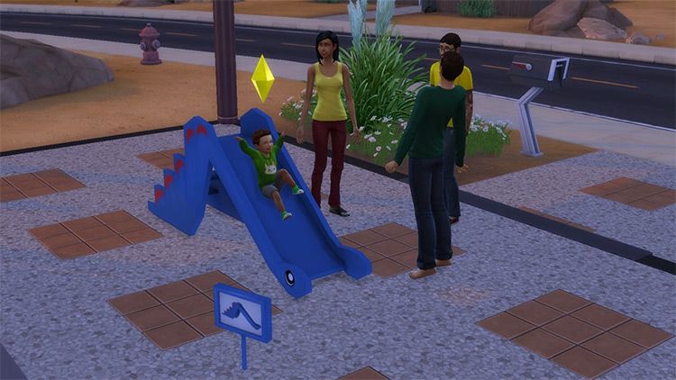 Functional Dino Slide (with Custom Animation) by necrodogmtsands4s Sims 4 CC