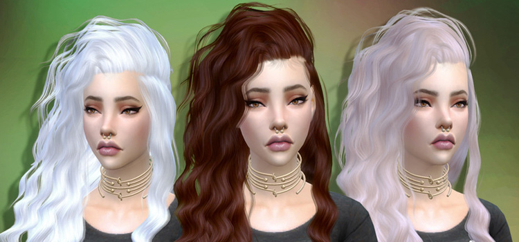 Strong Wavy Girls Hair CC for TS4