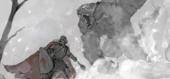 Snow battle vs artic bear painting