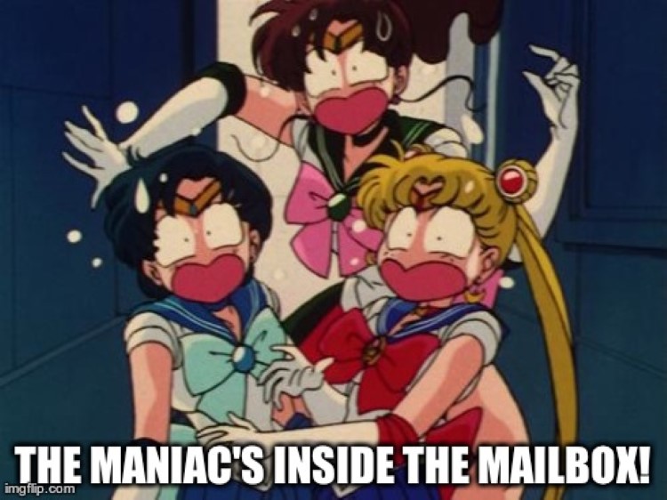The maniacs inside the mailbox - Sailor Moon meme crossover