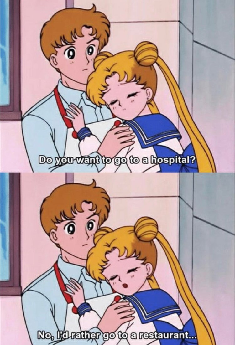 No Id rather go to a restaurant Sailor Moon meme