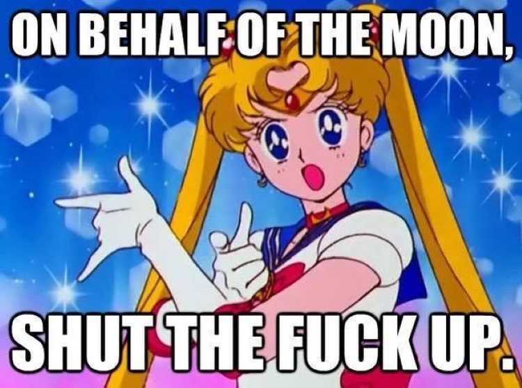 On behalf of the moon, shut up meme