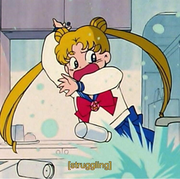 Struggling Sailor Moon scared meme