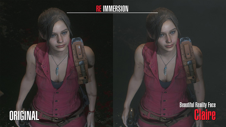 Claire – Beautiful Reality Face RE 2 remake mod