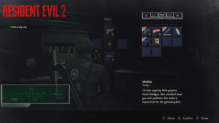 Classic Inventory & Health Bar Resident Evil 2 remake mod