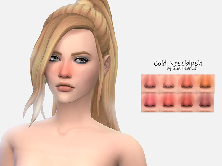 Sagittariah’s Cold Noseblush and Calatis Body Blush CC for Sims 4