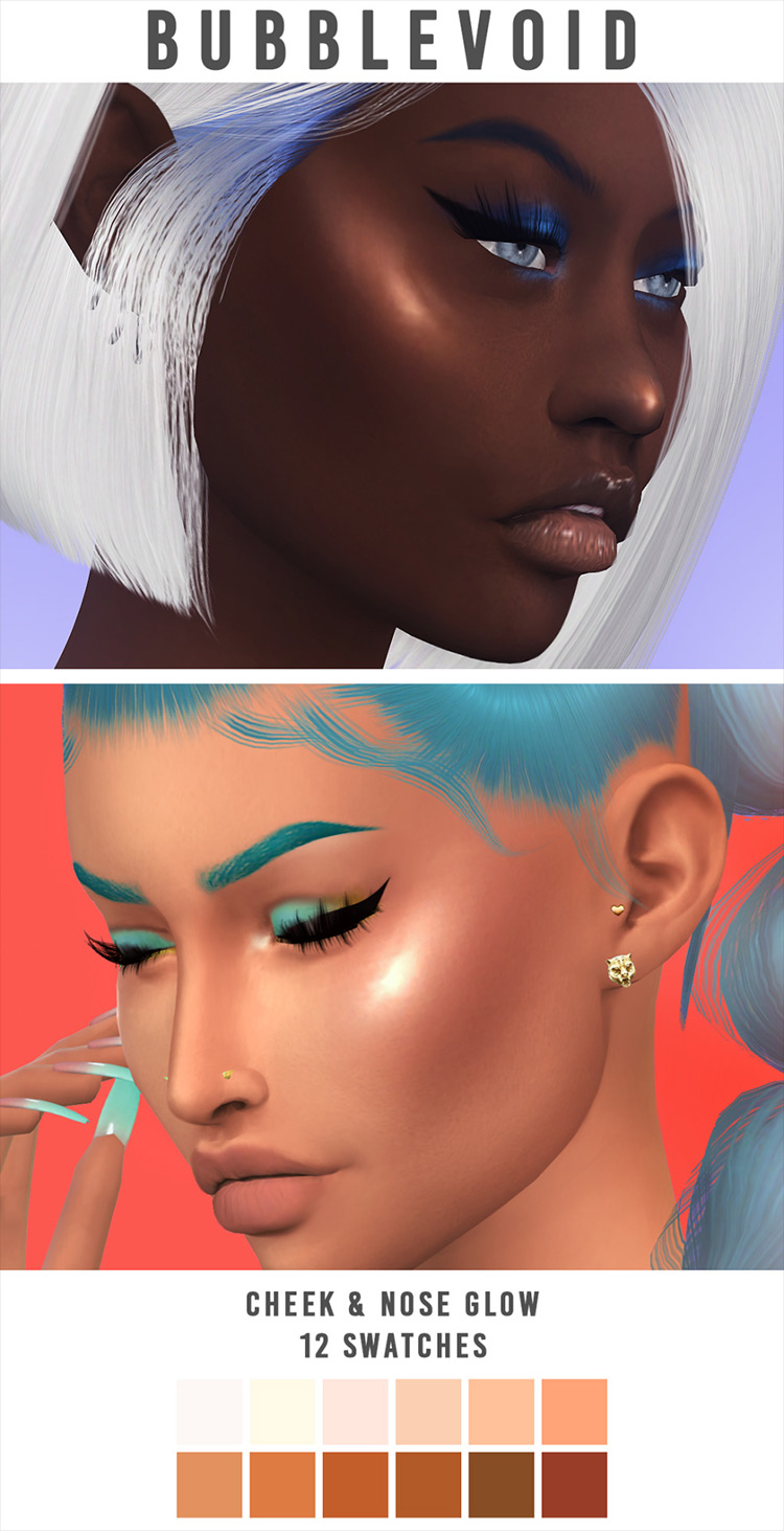 Bubblevoid’s Cheek & Nose Glow CC for Sims 4