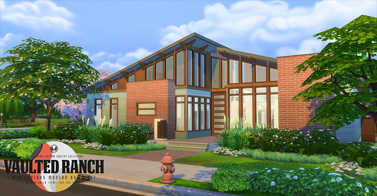 Vaulted Ranch CC for Sims 4