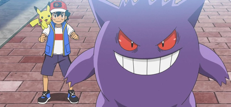 Gengar with Ash in the anime