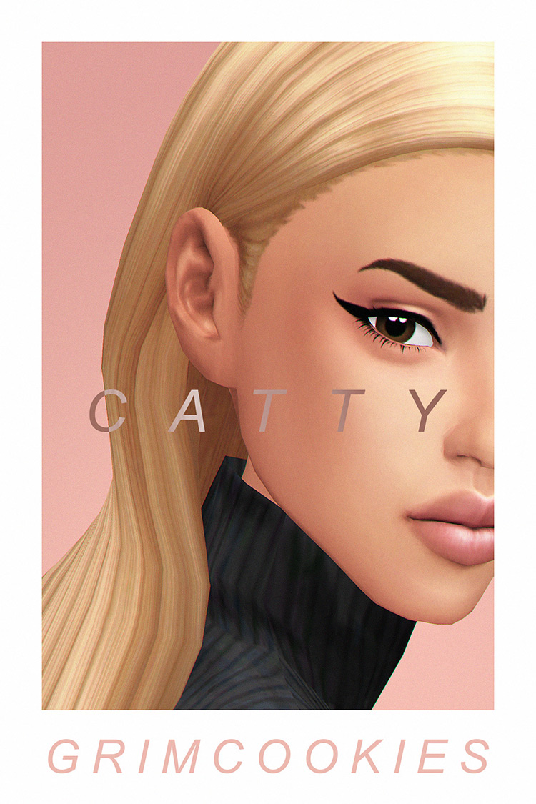 C A T T Y Eyeliner by grimcookies Sims 4 CC