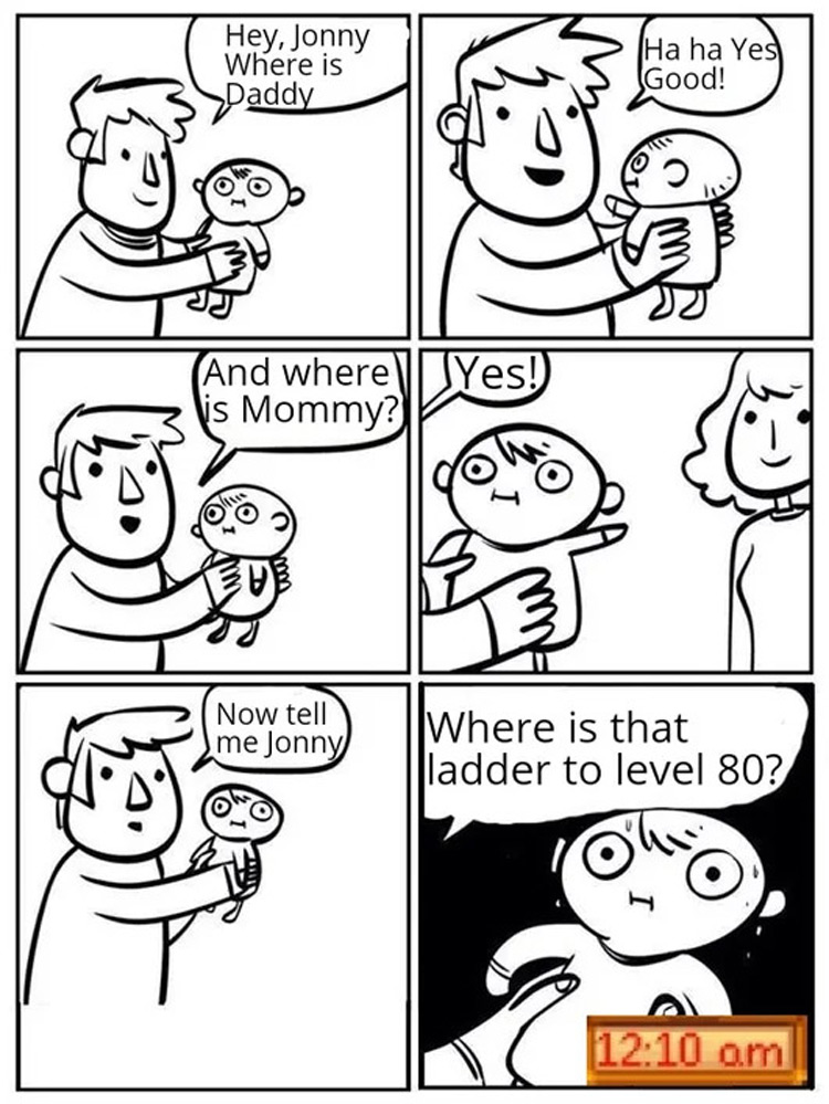 Where is that ladder to level 80 meme