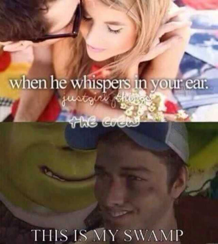 When he whispers in your ear Shrek meme