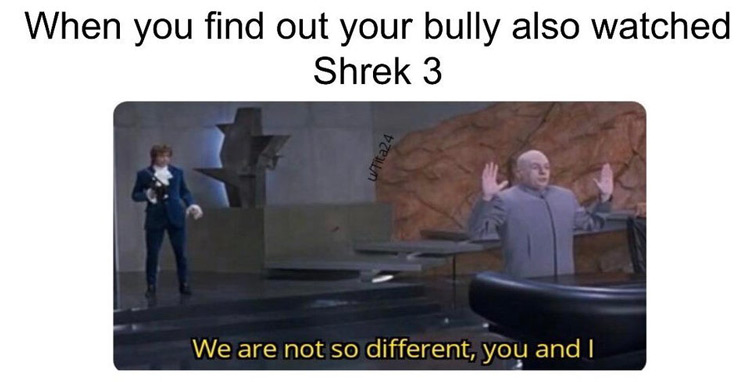 Shrek and Austin Powers meme crossover