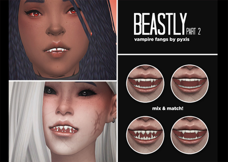 Beastly Part 2 Vampire Fangs Sims 4 CC