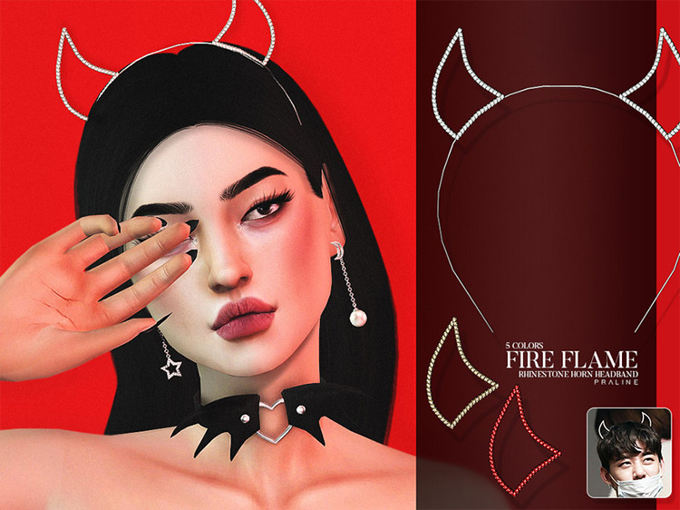 Fire Flame Headband CC for Sims 4