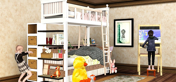 Sims 4 Bunk Bed Cc Mods For All Ages, Bunk Beds For 4 Kids