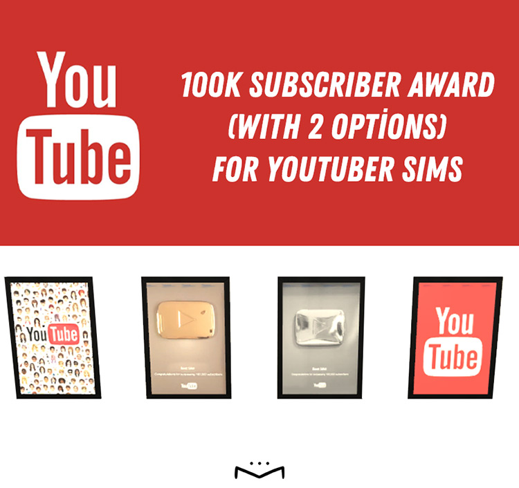 Subscriber Award Sims 4 CC