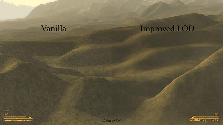 Improved LOD Noise Texture FNV Mod comparison