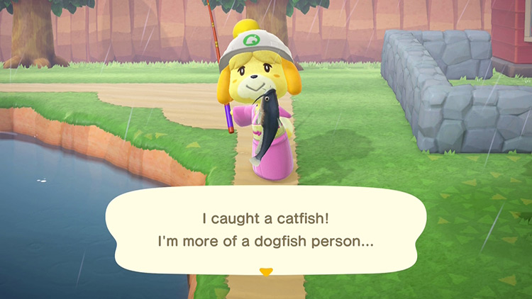 Playable Isabelle ACNH Mod Isabelle fishing