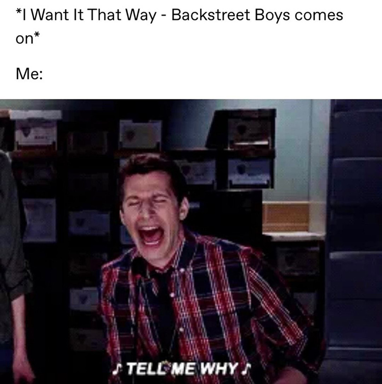 Backstreet boys meme from Brooklyn Nine Nine