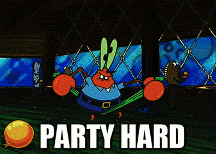 Mr Krabs Party Hard meme