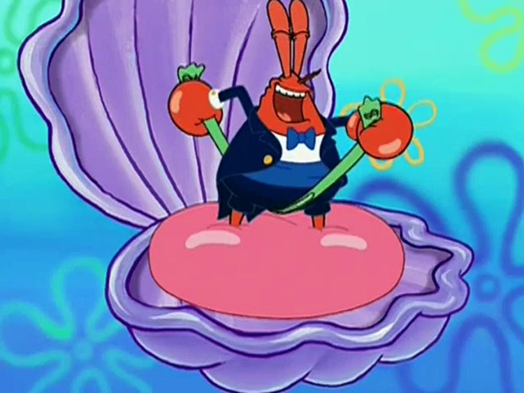 Mr krabs in clam shell