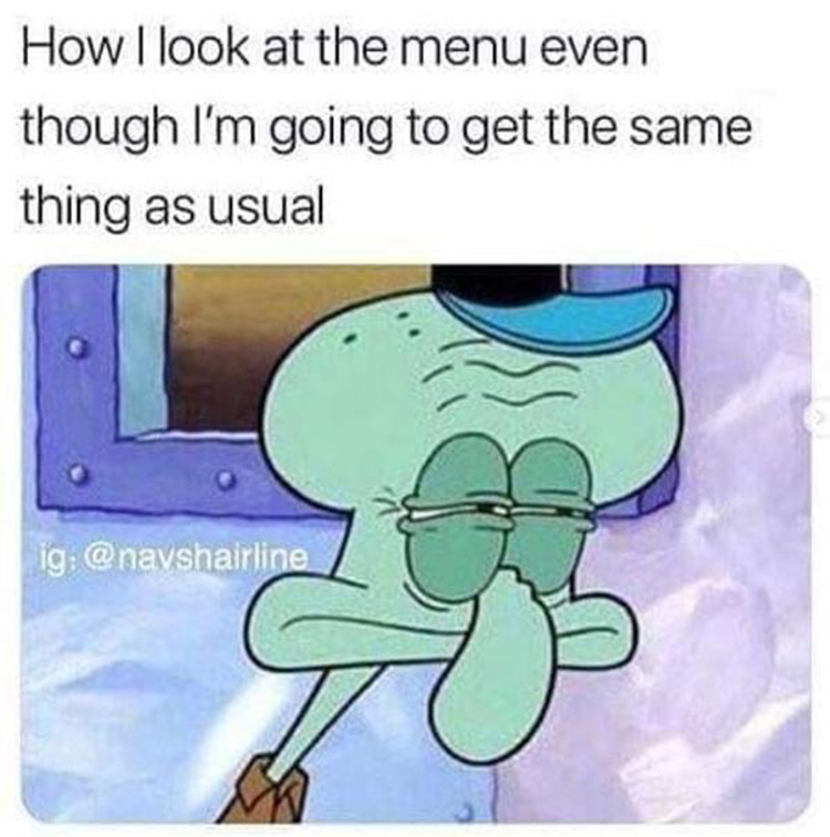 Reading the menu meme