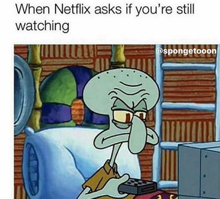 Squidward Netflix still watching meme