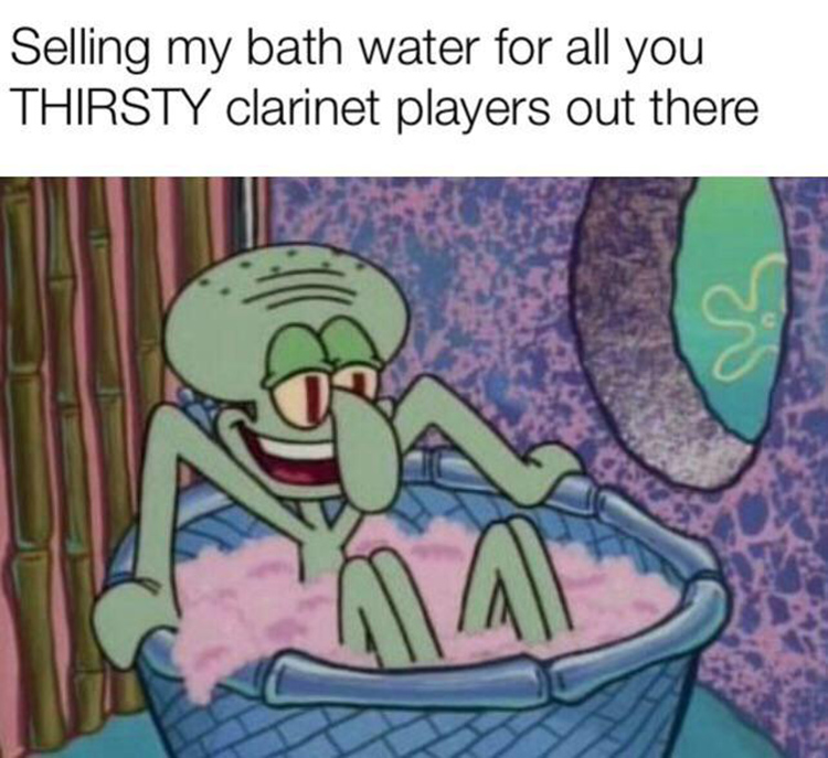 Squidward selling bath water meme