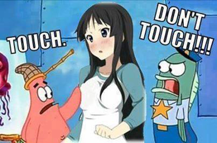 Patrick: Touch - Don't touch! meme